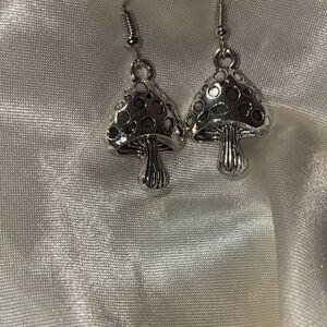 Chic Silver Mushroom Earrings